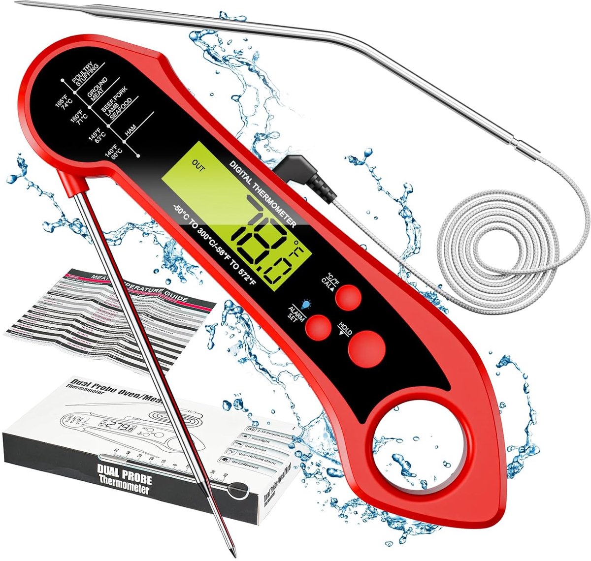 Keukenthermometer met Dubbele Sondes en Snelle Temperatuurmeting