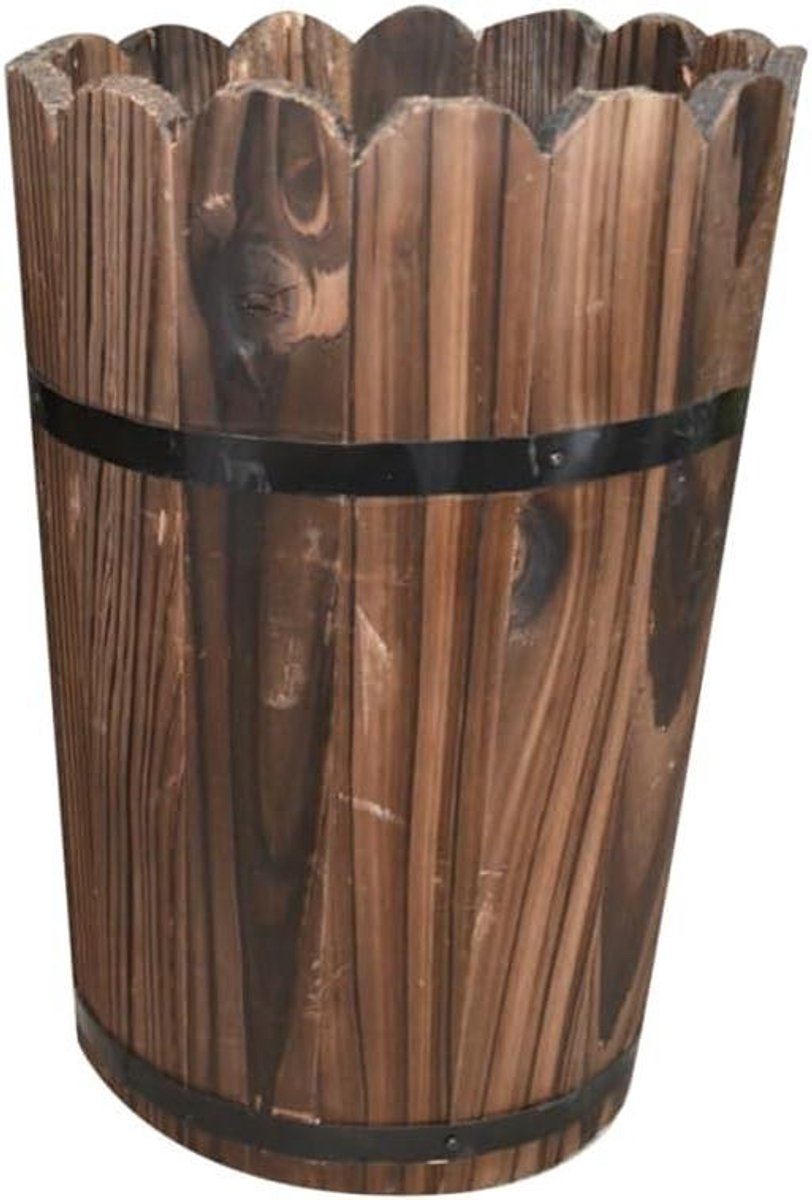 JHubers Goods - Houten plantenbak voor thuis en tuin - Grote bloempot van natuurlijk materiaal