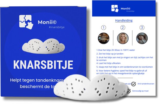 Monii Anti Knarsbitje - Geschikt Voor Elk Gebit - Geurloos & Smaakloos - Voorkom Gebitschade – Nachtbeugel – Gebitsbeschermer – Knarsbeugel – Bruxisme – Bitje - Tandenbeschermer – Dental Guard – Geschikt Als Sova Nightguard