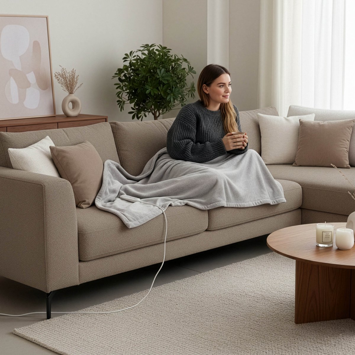 Inventum HB185G Elektrische Bovendeken 180x130 cm Grijs - afbeelding 2