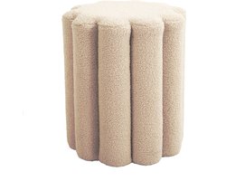 SVITA DAHLIA Kruk - Poef Teddyboucle modern Beige