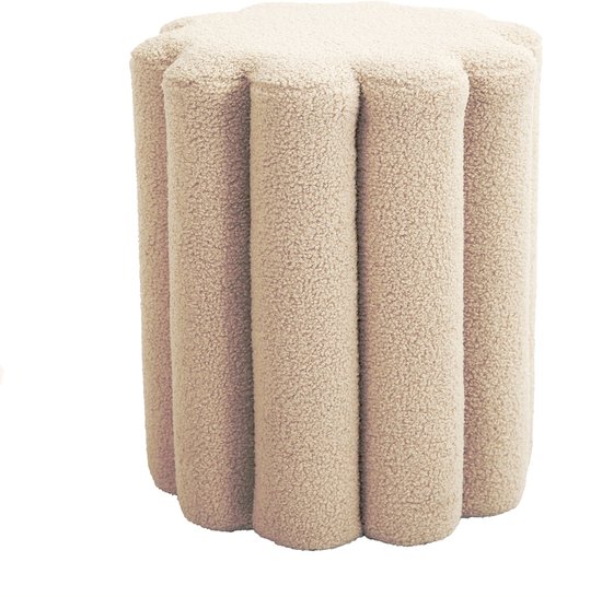 SVITA DAHLIA Tabouret - Pouf Teddyboucle moderne Beige