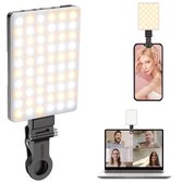 60 LED High Power Rechargeable Clip Fill Video Light With Front Back Clip, Adjusted 3 Light Modes For IPhone For Makeup Selfie
