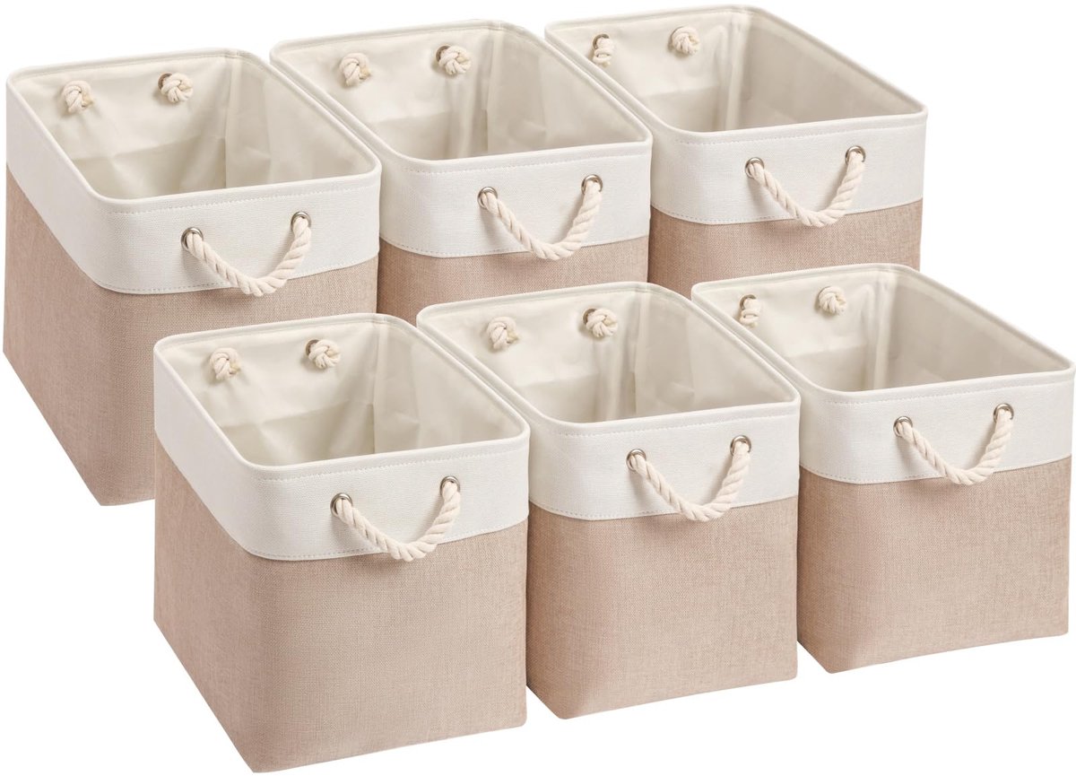 Ibenzoa® Set van zes wasbare opbergdozen voor kleding en speelgoed in elke ruimte