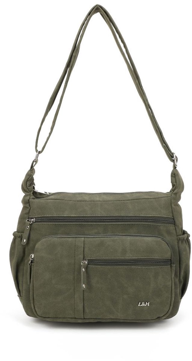 Dames Schoudertas Groen - Crossbodytas Vrouwen - Schoudertas Veel Vakken - Handige Tas Dames