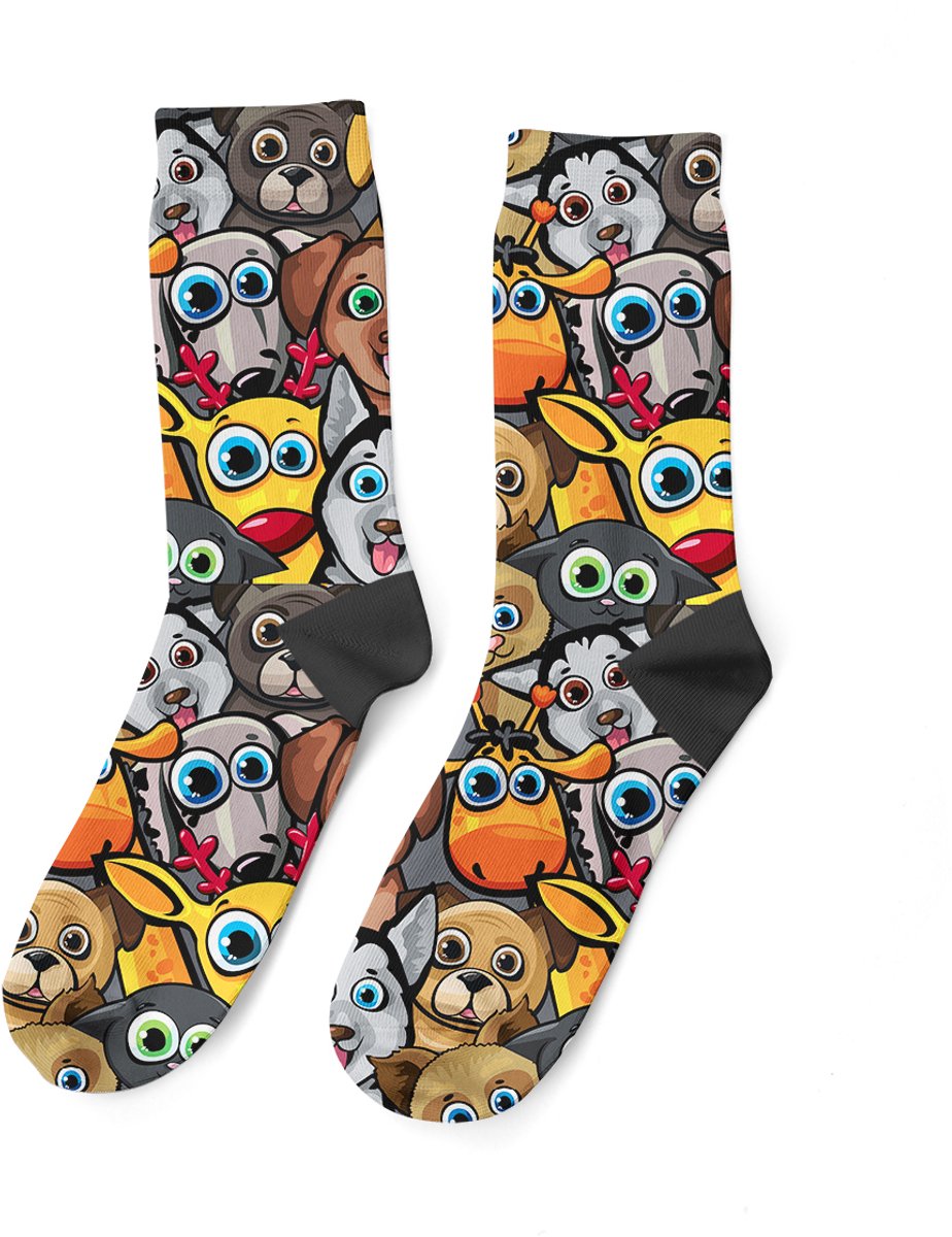 Goby Dierenvrienden Sokken – Happy Socks - Grappige Sokken - Vrolijke Sokken - Maat 35–39