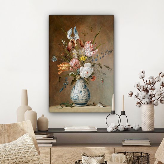 Peinture sur toile Fleur Nature Morte - Balthasar van der Ast - Oude Meesters - 60x90 cm - Décoration murale