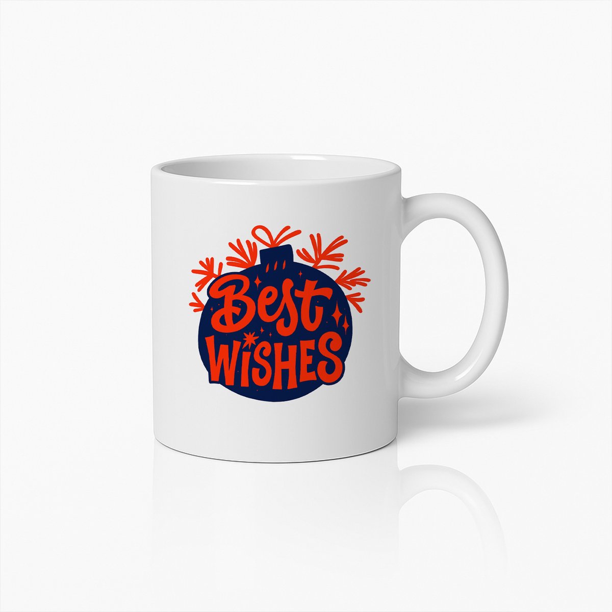 Best Wishes Mok – 330ml Feestelijke Kerst Koffiemok met Kerstbal Design – Perfect Cadeau voor Vrienden, Familie & Collega’s