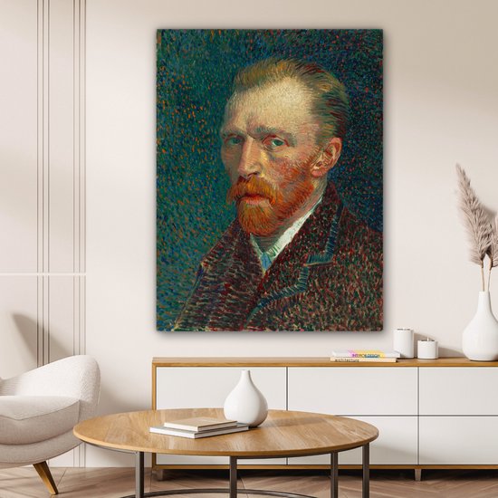 Toile Peinture Autoportrait - Vincent van Gogh - 90x120 cm - Décoration murale