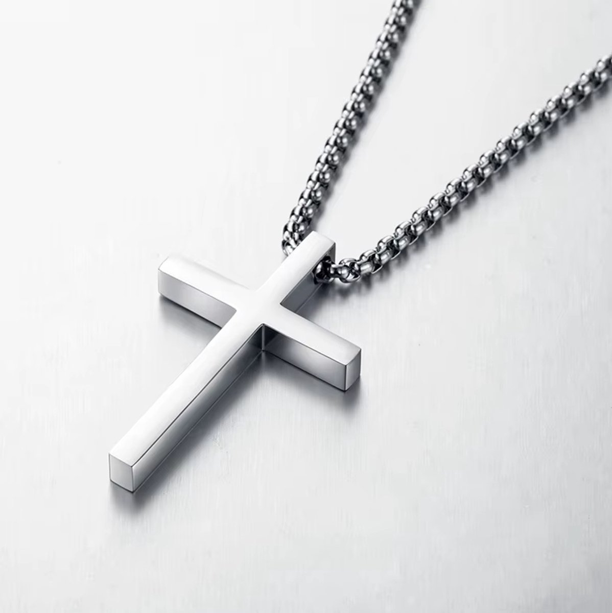 Actie4you® - Ketting Kruis - Ketting heren - Goud - 60 cm - Heren Ketting – Zilver - 3MM