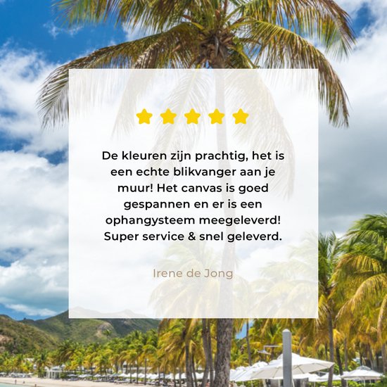 Peintures sur Toile Plage - Chaise Longue - Palmiers - 120x80 cm - Décoration murale