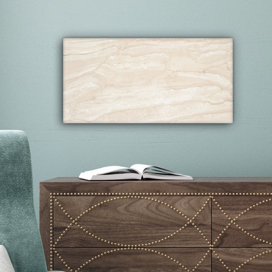 Toile Peinture Marbre - Citron Vert - Sable - Texture - 40x20 cm - Décoration murale