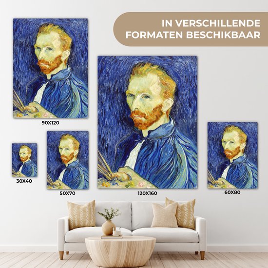 Toile Peinture Autoportrait - Vincent van Gogh - 30x40 cm - Décoration murale