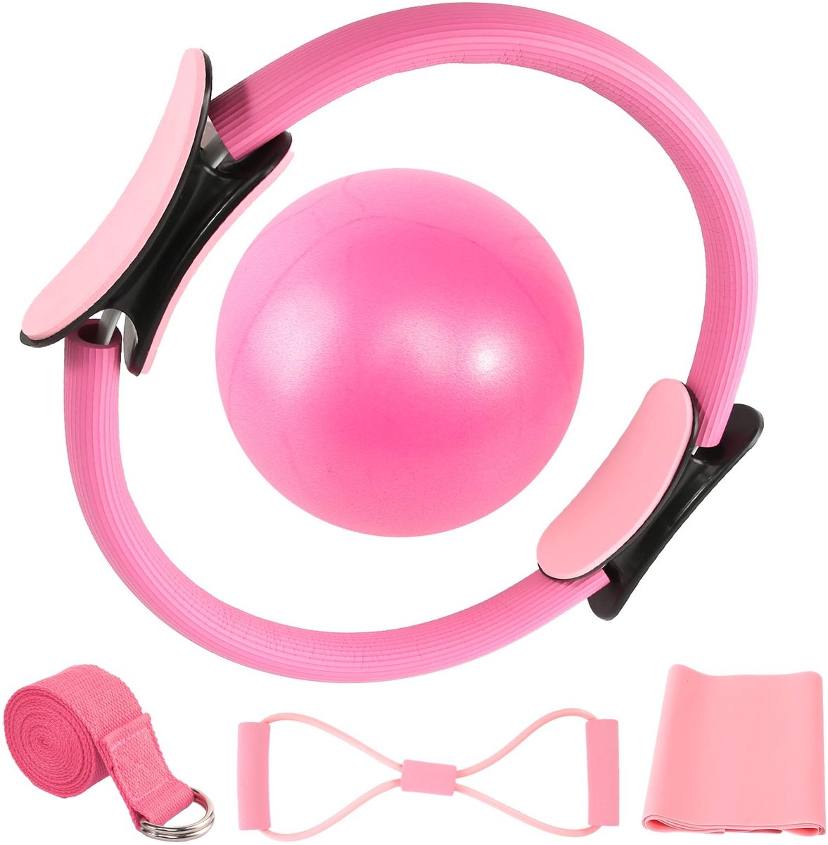 Ibenzoa® Complete Pilates Set voor Thuis met Bal, Ring en Weerstandsbanden