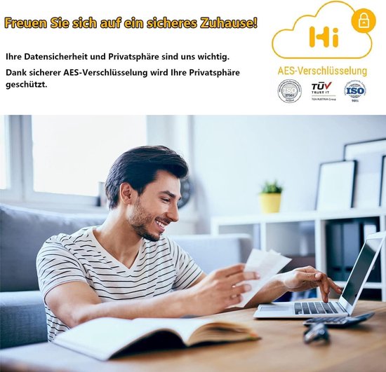 Binnen Camera - Bewakingscamera Wifi - Huis Bewaken - Twee Weg Audio - 6m Nachtzicht - Wit — afbeelding 2