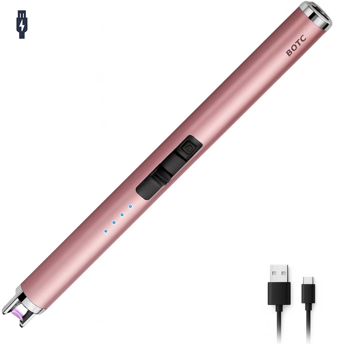 Leikurvo Elektronische USB Aansteker, Dubbele Led, Winddicht, Plasma, 2 Stuks, Zilver
