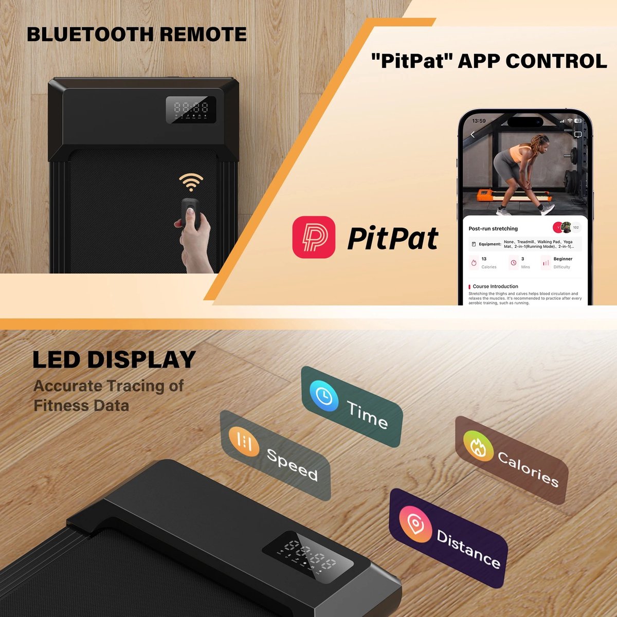 Afbeelding 3 van Loopband inklapbaar - Wandelband - Loopband voor thuis - Met App - Zwart- Fitness