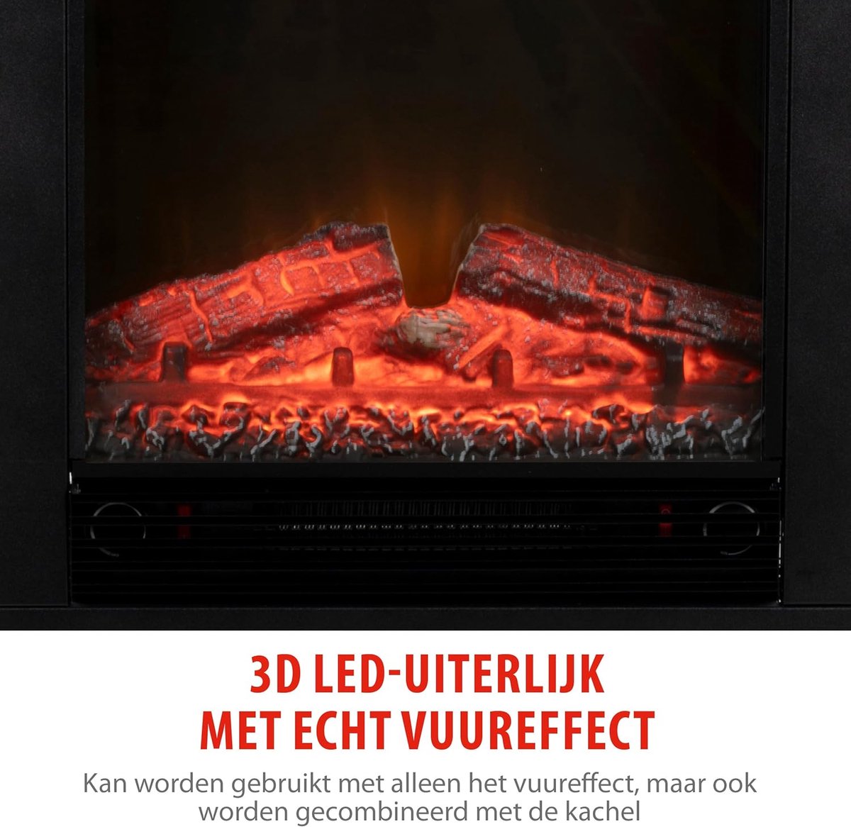 Geneva Luxe Elektrische Sfeerhaard met Schouw – Vrijstaande LED Haard met Realistisch Vlameffect, 1800W Verwarming & Timer – Energiezuinige Elektrische Kachel met Afstandsbediening – Wit – Klassiek & Modern Design HomeByNicole