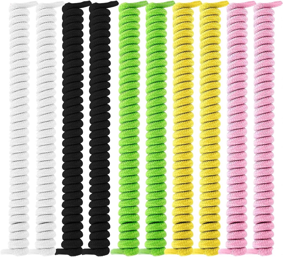 JHubers Goods - 5 paar elastische veters in 5 kleuren voor gymschoenen, volwassenen - maat A