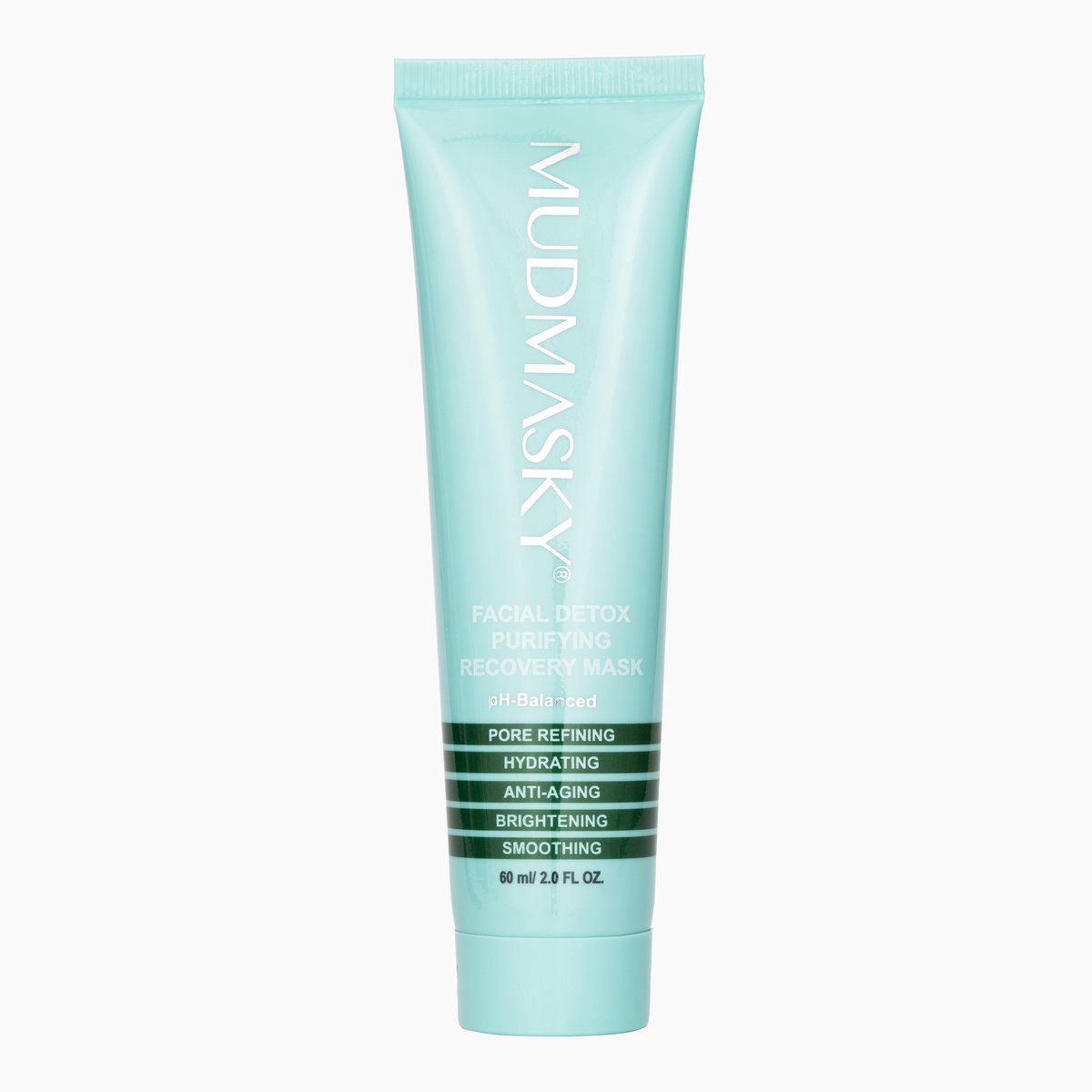 MUDMASKY® Facial Detox Purifying Recovery Mask - Reinigend gezichtsmasker met Japanse Matcha en groene thee - Natuurlijk Anti-Acne Kleimasker - Acné en mee-eters weg in 3 weken! Vette huid - Puistjes -moddermasker