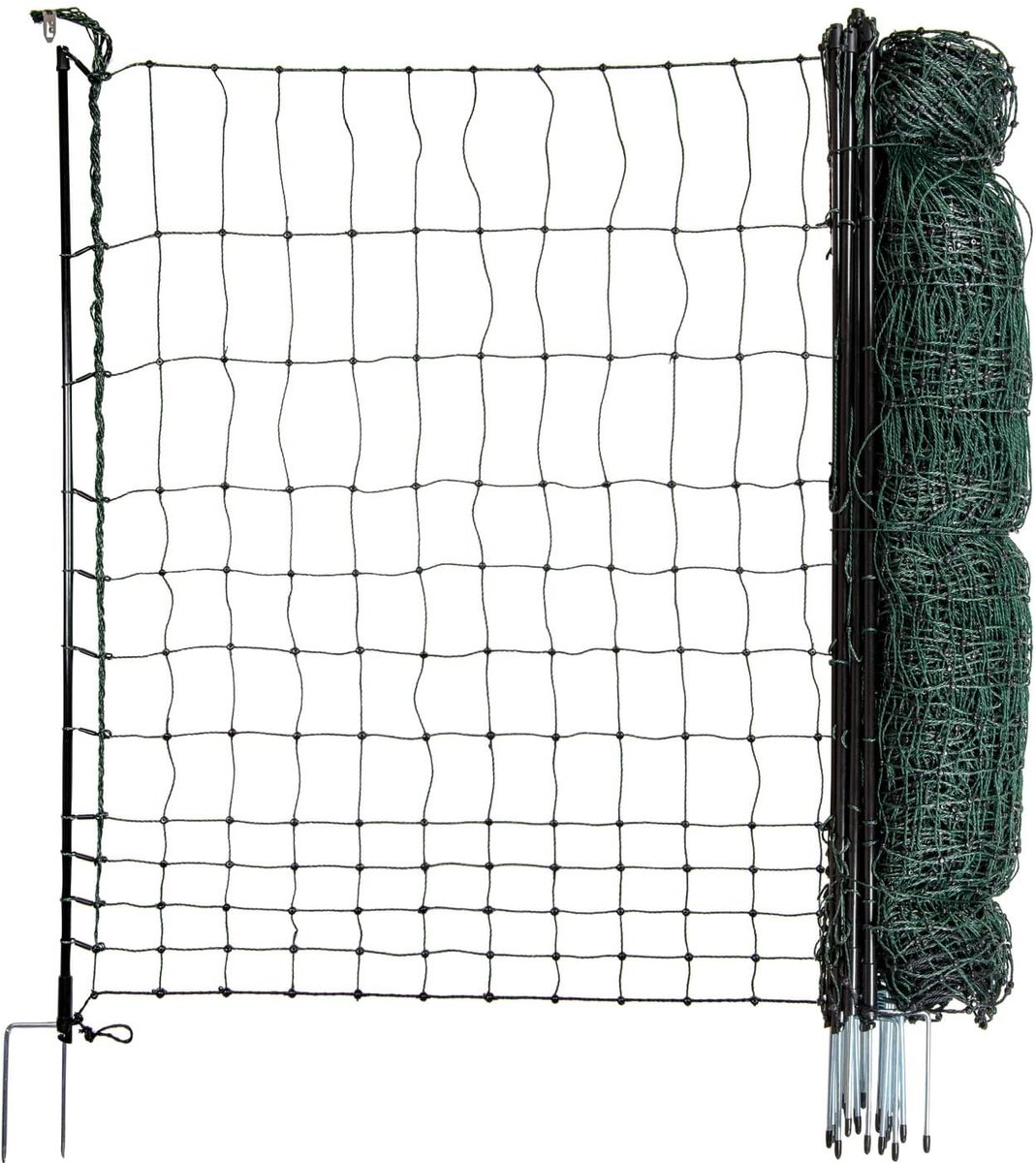 Horizont Kippennet easyLine - 25m lang - 110cm hoog - Dubbele Pen - Niet elektrificeerbaar - Voor o.a. Kippen, Honden Of Kleine dieren - Omheiningsnet