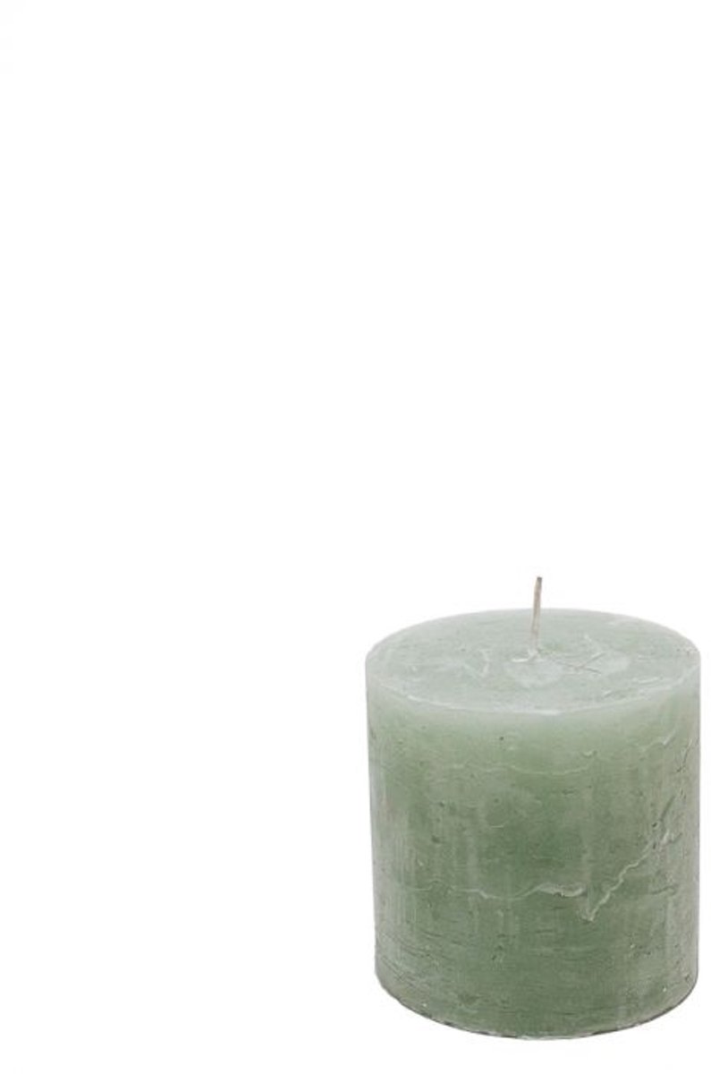 Stompkaars - stompkaars | light green | ø10x10 cm - groen - ø10x10x doos van 6 stuks