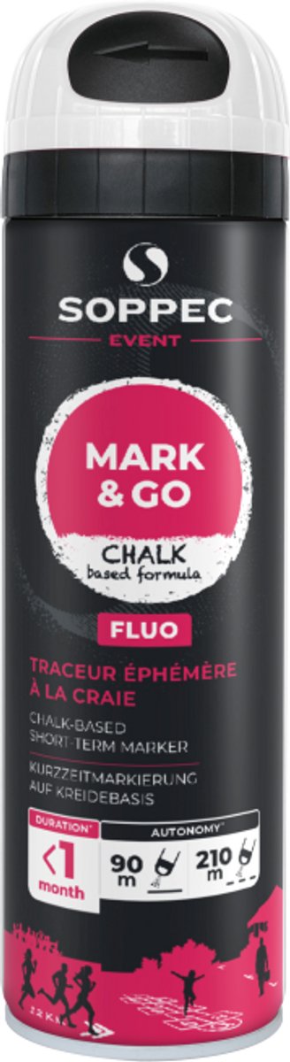 SOPPEC Mark & Go Tijdelijke Kalk Markeerspray Wit