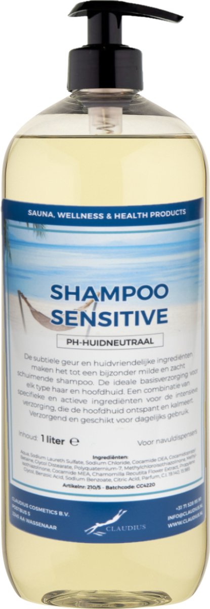 Shampoo Sensitive Care - 1 liter (transparant) met pomp - Haarverzorging
