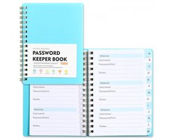 Wachtwoordenboekje - Wachtwoordenboekje met alfabet - Password Organizer - A6 - Wachtwoorden notitieboek - Password book - Voor internet, website, adres, contacten
