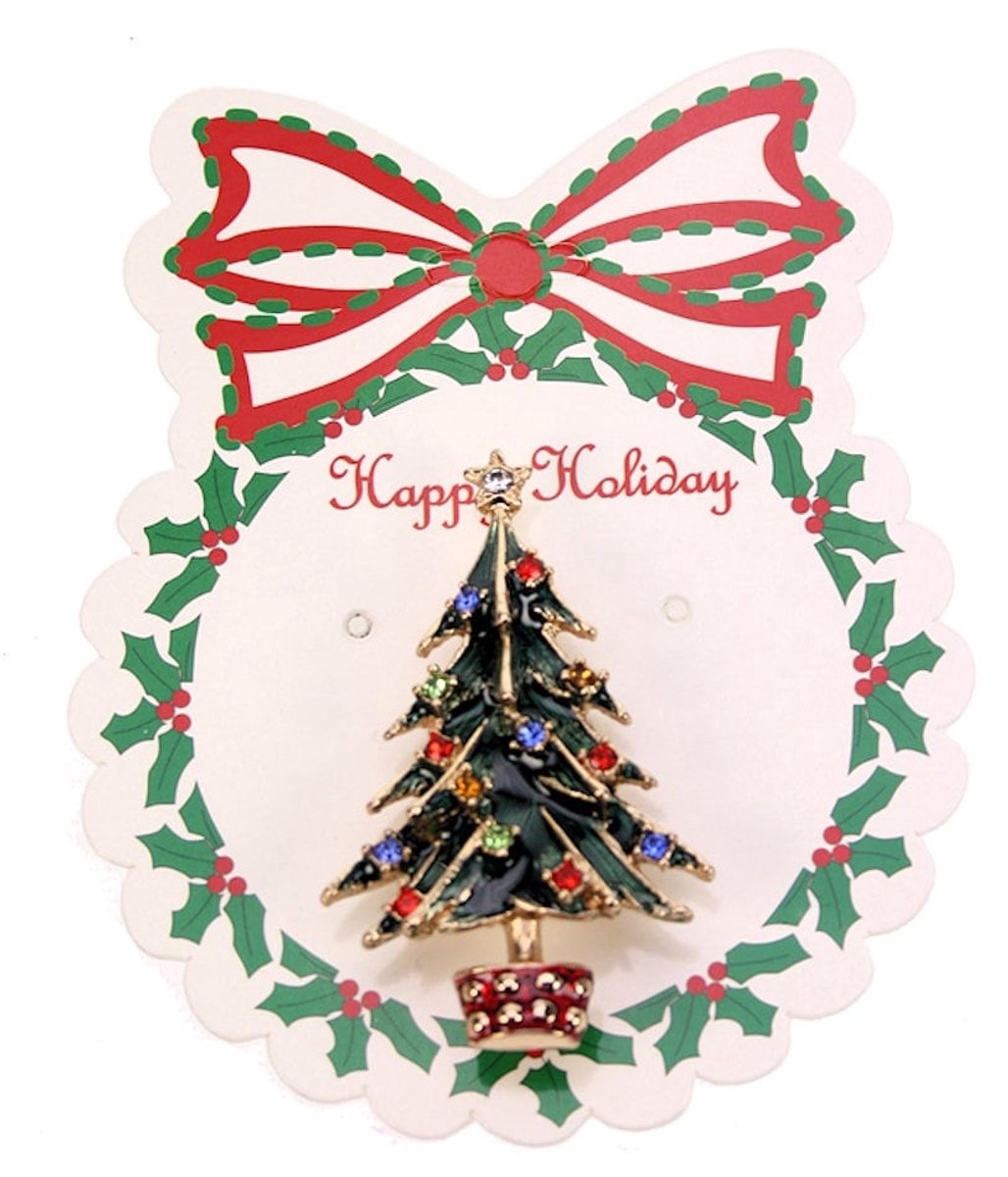 Broche Kerstboom – 3,5×1×5,5 cm – Feestelijk & Decoratief