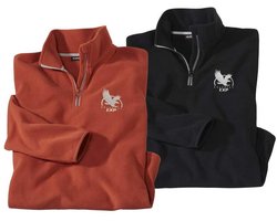 ATLAS FOR MEN - 2-pack truien van microfleece - Heren - Verkrijgbaar in grote maten - L