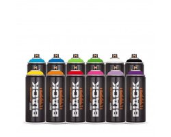 Montana Black Spuitbussen pakket - 12 kleuren hoge druk en matte afwerking graffiti spuitverf - 400ml