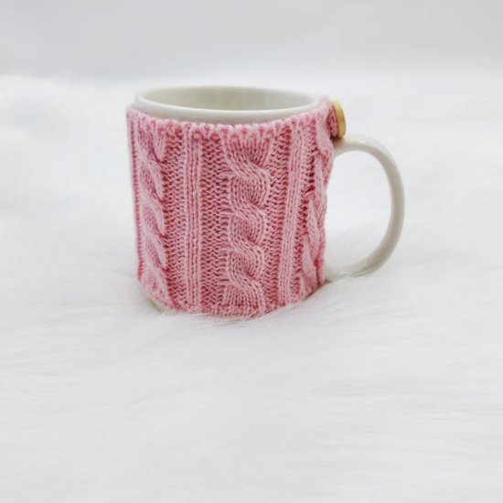 4-delige koffiekopjeshoezen, herbruikbare gebreide haakbekerhoezen, mok-theehoezen, handgemaakte serviesgoed, dames- en herenkoffie- en theekopisolatoren (gemengde kleuren) van Qilmy — afbeelding 2