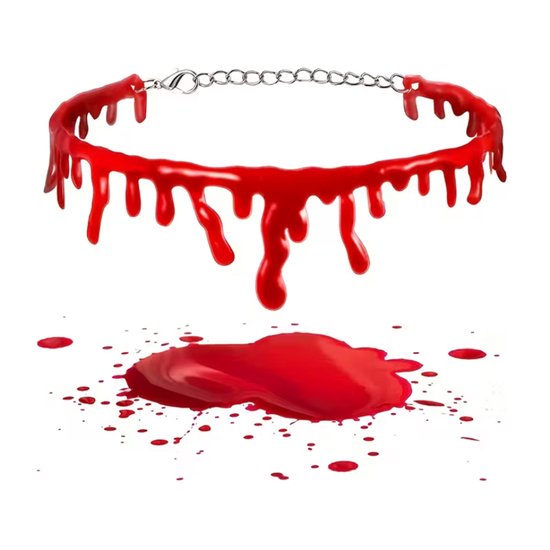 Halloween Outfit | Chocker | Nepbloed | Verstelbaar | Ketting | Fake Blood