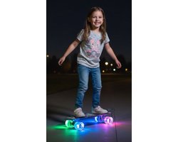Sajan Penny Board met LED-wielen - Camouflage Grijs - 56 cm