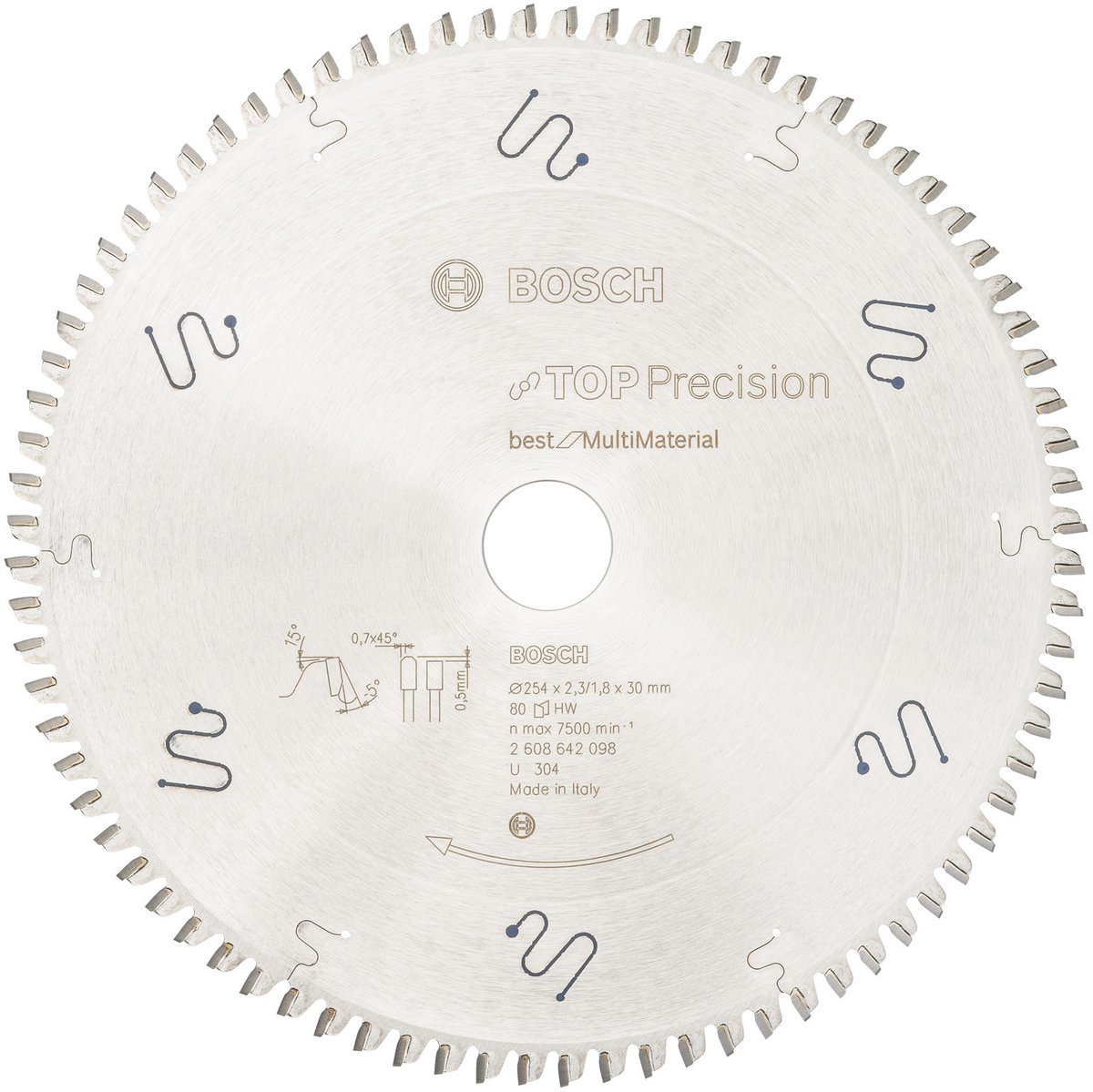 Bosch - Cirkelzaagblad Top Precision Best for Multi Material 254 x 30 x 2,3 mm, 80