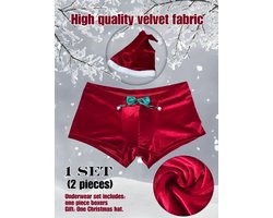 kerstlingerie boxer heren sexy bel string fluweel goedkoop floers sexy erotisch kostuum heren christmas muts