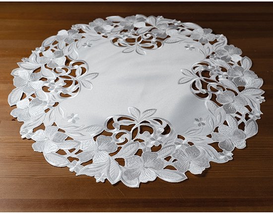 Rond satijnen tafelkleed 280 cm Zilver - Passion Decor