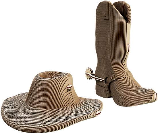 CARTONIC- Western- Puzzle 3D - Jouets - DIY- Créatif - Carton - Pour enfants et adultes