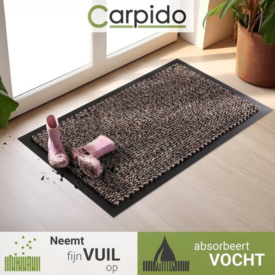 Paillasson antidérapant 80x120 cm - Tapis de nettoyage à séchage rapide pour l'intérieur