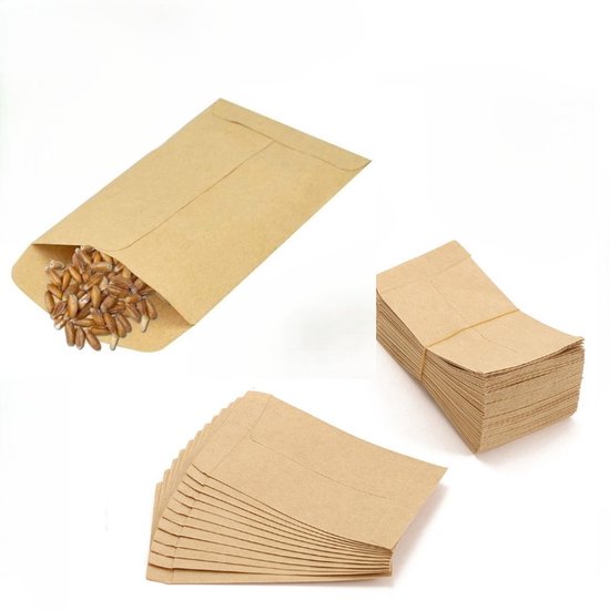100 stuks papieren zakken klein bruin 6 x 10 cm voor het bewaren van