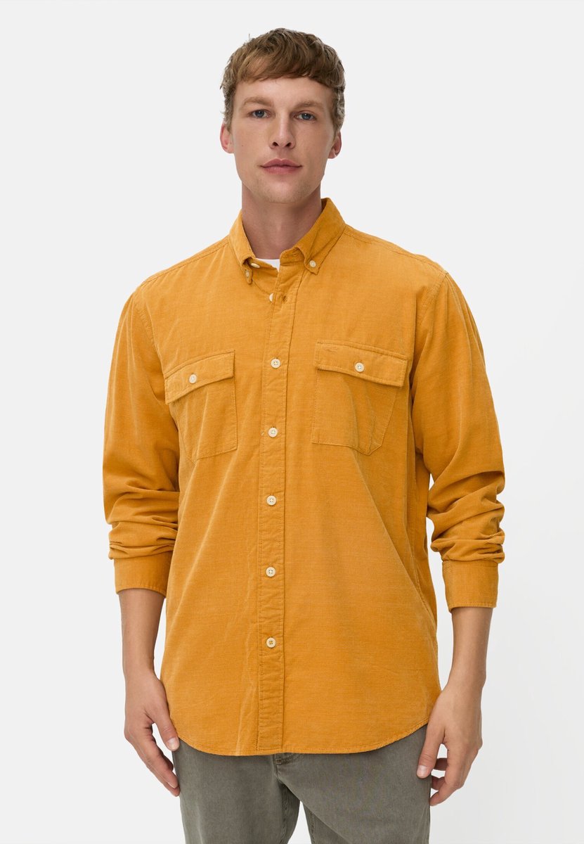 camel active Hemd met lange mouwen en opgestikte zakken - Maat menswear-M - Geel