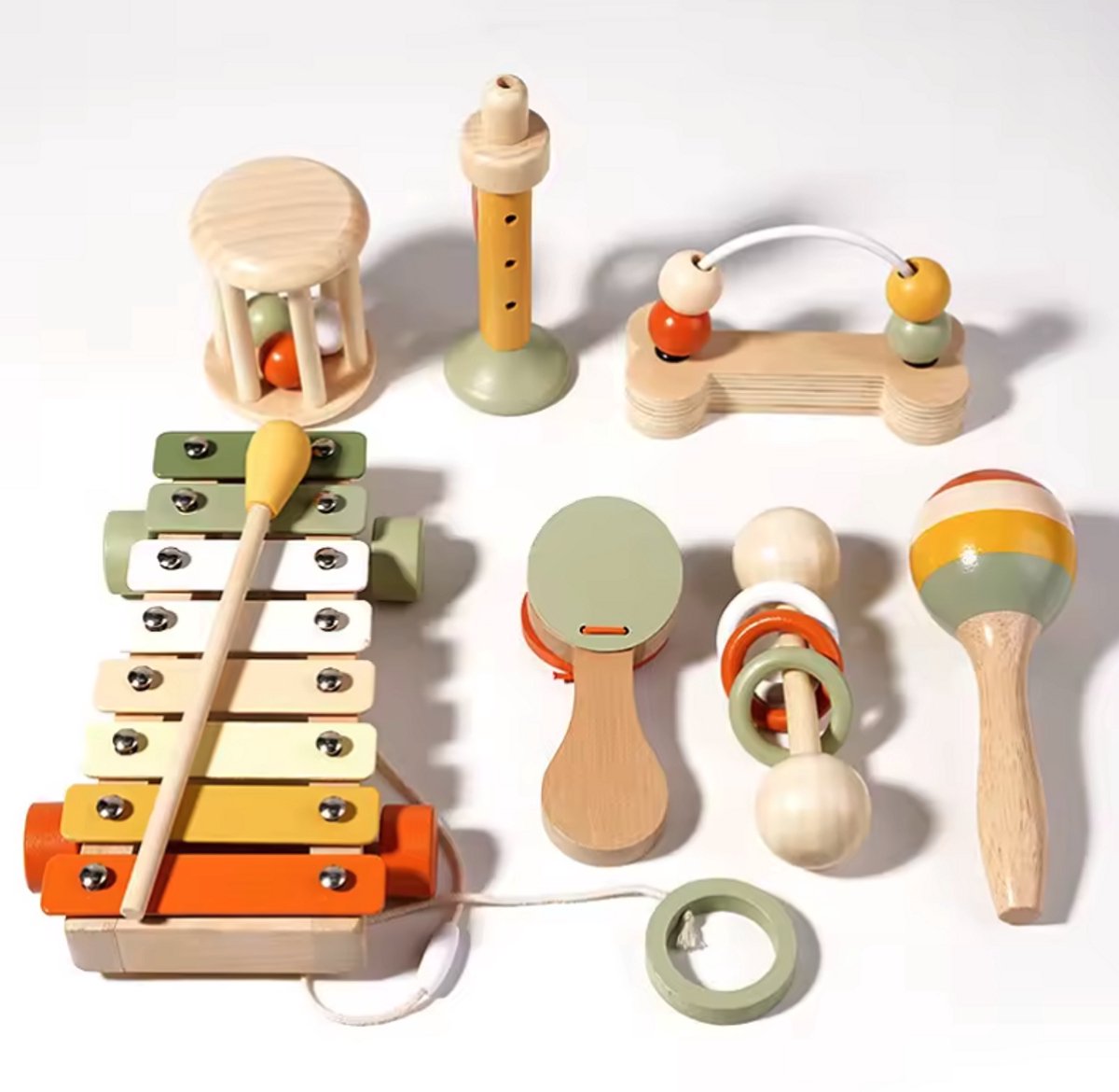 Montessori Speelgoed - Speelgoed 1 Jaar - Muziek Speelgoed - Houten Speelgoed - Baby Speelgoed - Myka's 7 Stuks — afbeelding 3