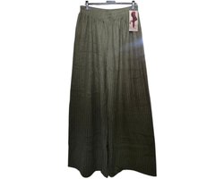 Gevoerde Wijde Damesbroek – Hoge Taille – Grote Maten 46-52 - Groen