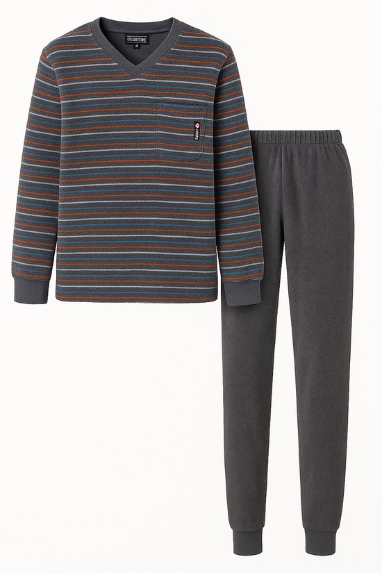 Outfitter - Pyjama homme en tissu éponge - Rayé Grijs - Taille L