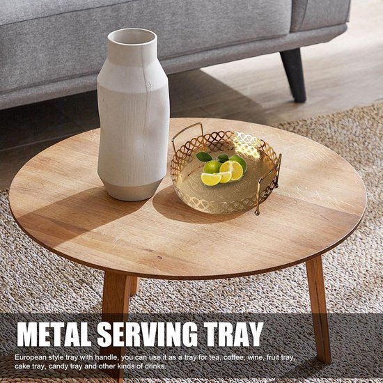 AcrylicTray - Acryl Serveerschaal met Gouden Handgrepen | Voor Dessert
