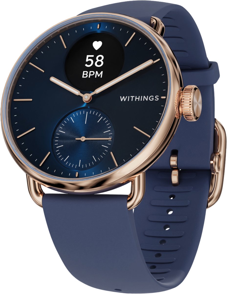 Withings ScanWatch 2 - 38mm - Hybride Smartwatch - Ros�Goudkleurig Blauw