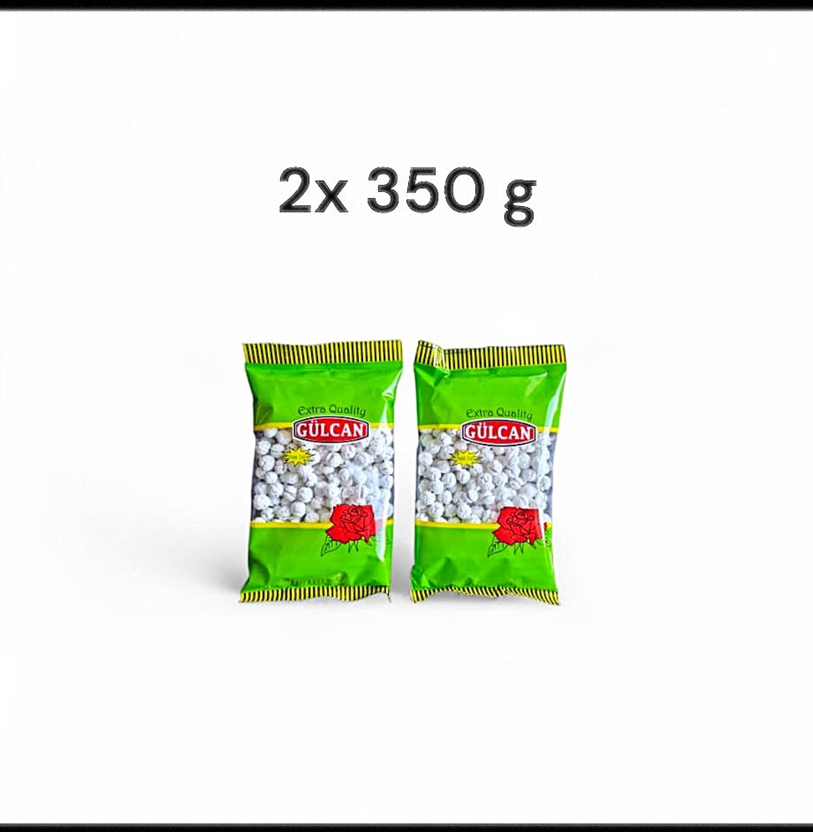 Gülcan Geroosterde en Gesuikerde Witte Kikkererwten (Leblebi) – 2x 350g | Traditionele Snack, Knapperig & Heerlijk Zoet - Kavrulmuş & Şekerli Beyaz Leblebi - Roasted & Sugar-Coated White Chickpeas (Leblebi) – 2x 350g | Traditional Snack, Crunchy