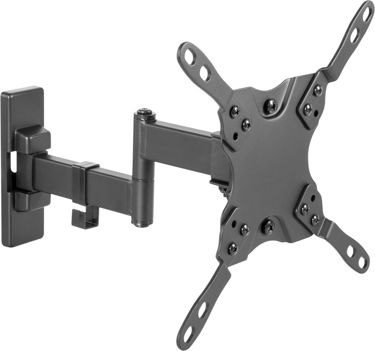 Wolff Mount Draaibare TV Muurbeugel 13 t/m 40 Inch – Uittrekbaar tot 27,3 cm – VESA 100x100 - VESA 200x200 – Kantelbaar & Universeel – Zwart