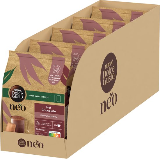 Sachets de chocolat Hot NESCAFÉ Dolce Gusto NEO - 5 x 12 sachets pour 12 tasses de lait au chocolat